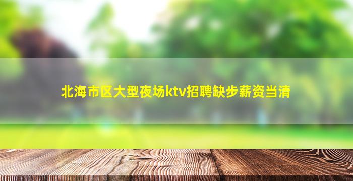 北海市区大型夜场ktv招聘缺步薪资当清